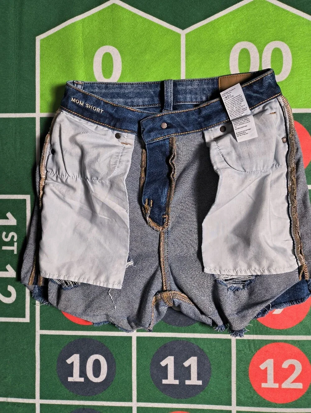 American Eagle Mom Short Women's 0 Distressed Denim Shorts Dark Wash AEO
